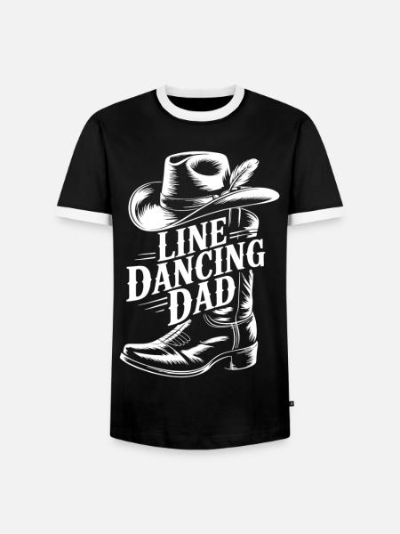 Linedancing Dad Cowboy Motiv - Männer Kontrast-T-Shirt - Schwarz/Weiß
