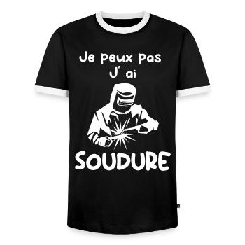 Je Peux Pas J ai Soudure Humour Soudeur Cadeau - T-shirt contrasté Homme - noir/blanc - Devant - AI Model Female 172 light (172cm) & AI Model Male 178 light (178cm)