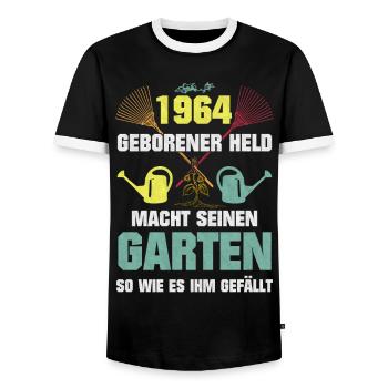 Garten Freund Gärtner 1964 Geboren Geburtstag - Männer Kontrast-T-Shirt - Schwarz/Weiß - Vorne - AI Model Female 172 light (172cm) & AI Model Male 178 light (178cm)
