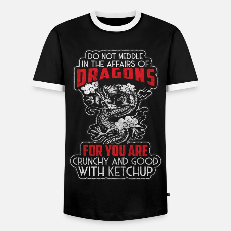 Drache Drachenschuppen Eis Eisdrache - Männer Kontrast-T-Shirt - Schwarz/Weiß