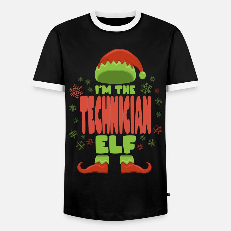 Technician Christmas Elf - Men's Ringer Shirt - black/white