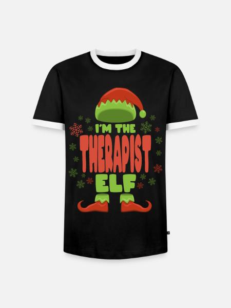 Therapeut Weihnachtself - Männer Kontrast-T-Shirt - Schwarz/Weiß