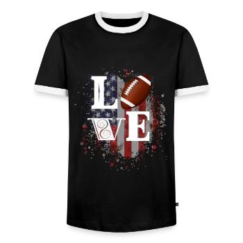 Football Love - Männer Kontrast-T-Shirt - Schwarz/Weiß - Vorne - AI Model Female 172 light (172cm) & AI Model Male 178 light (178cm)