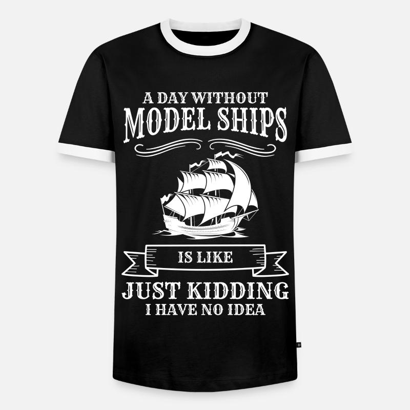 Ship Captain Model Builder - Men's Ringer Shirt - black/white