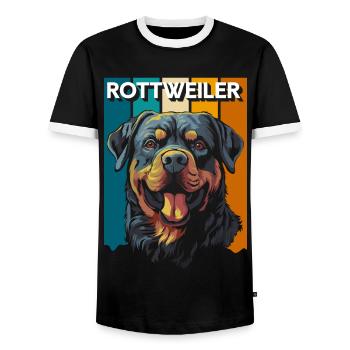 Kampfhund Gefahr Wachhund Diensthund - Männer Kontrast-T-Shirt - Schwarz/Weiß - Vorne - AI Model Female 172 light (172cm) & AI Model Male 178 light (178cm)