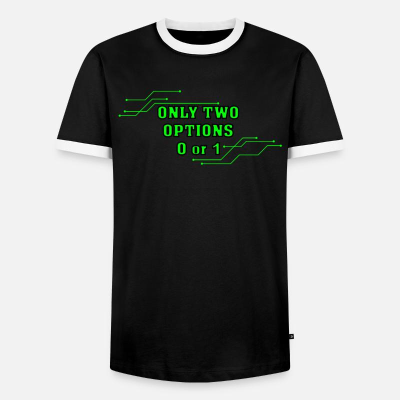 computer science - Men's Ringer Shirt - black/white