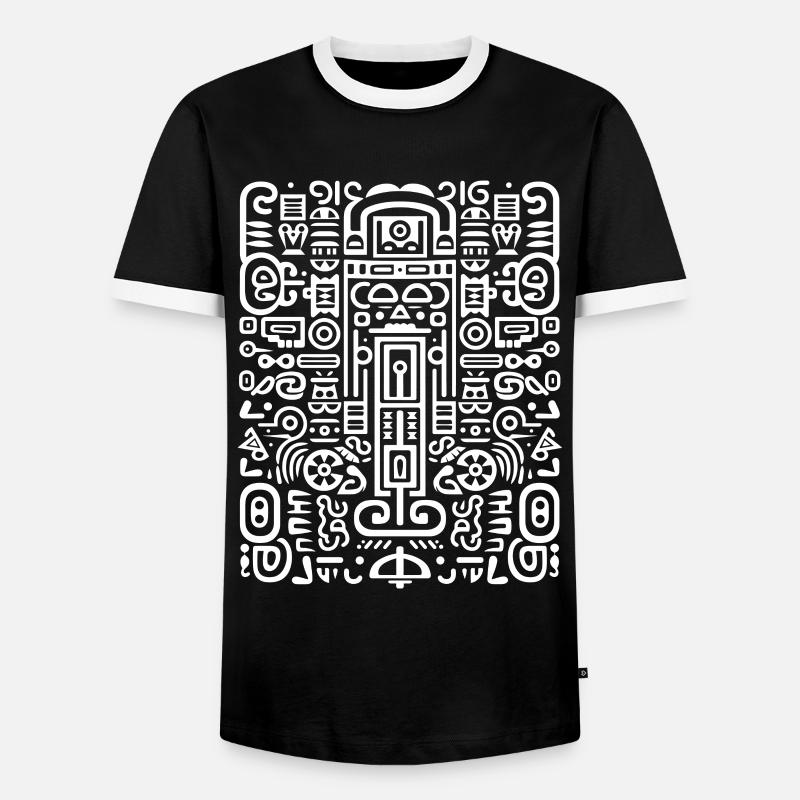 Abstract Pattern | Ethno Style - Männer Kontrast-T-Shirt - Schwarz/Weiß