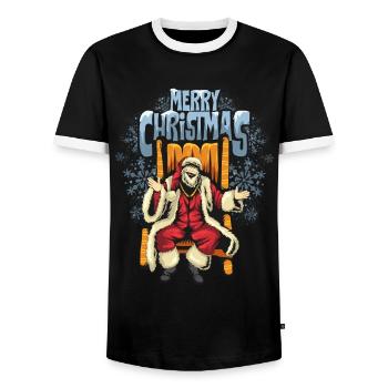 Cadeaux de Noël Noël - T-shirt contrasté Homme - noir/blanc - Devant - AI Model Female 172 light (172cm) & AI Model Male 178 light (178cm)