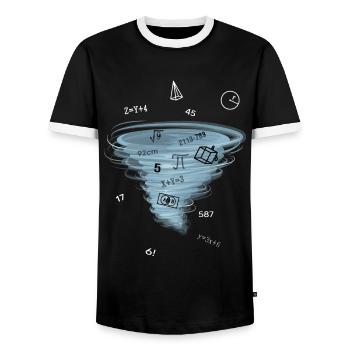Math Lesson Mathematics Math Problem Solution - Men's Ringer Shirt - black/white - Front - AI Model Female 172 light (172cm) & AI Model Male 178 light (178cm)