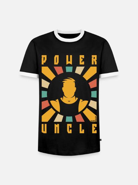 Power Uncle (Rays / 4C) - Men's Ringer Shirt - black/white