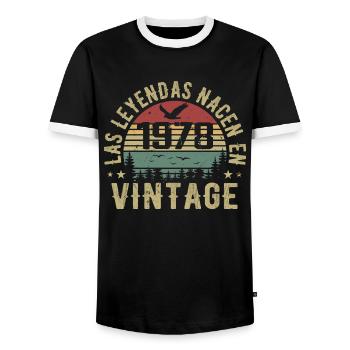 Las leyendas nacen 1978 Regalo de Cumpleaños 1978 - Männer Kontrast-T-Shirt - Schwarz/Weiß - Vorne - AI Model Female 172 light (172cm) & AI Model Male 178 light (178cm)
