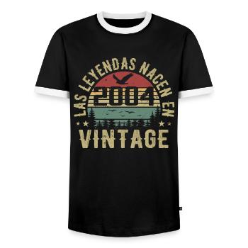 Legenden werden geboren 2004 Geburtstagsgeschenk 2004 - Männer Kontrast-T-Shirt - Schwarz/Weiß - Vorne - AI Model Female 172 light (172cm) & AI Model Male 178 light (178cm)