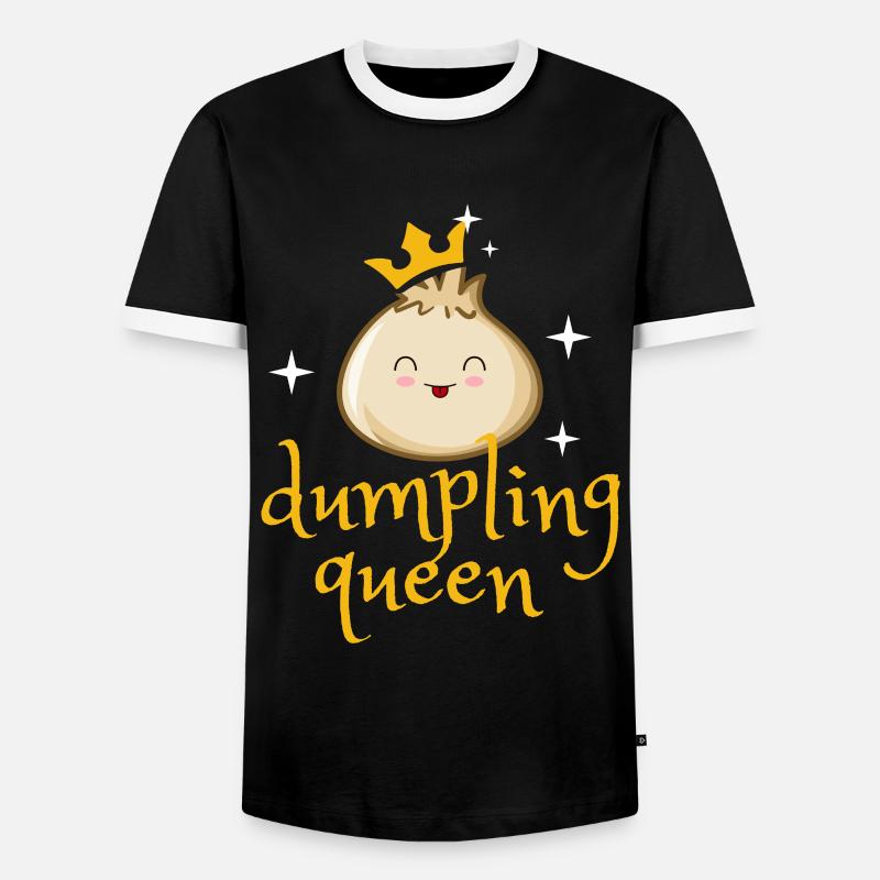 Dumpling Queen - Men's Ringer Shirt - black/white
