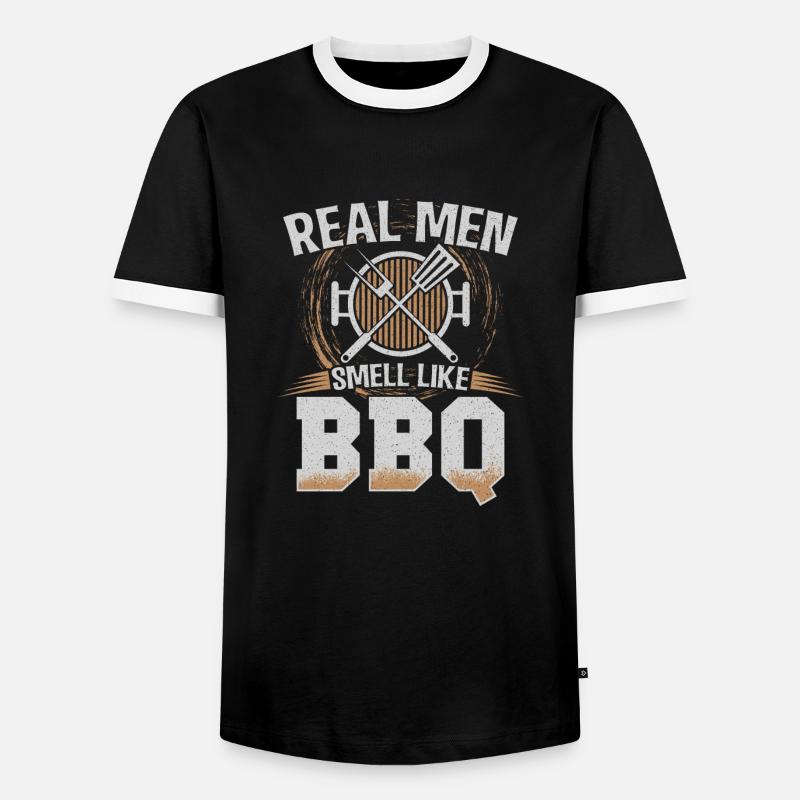 BBQ - Men's Ringer Shirt - black/white