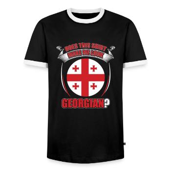 Géorgie - T-shirt contrasté Homme - noir/blanc - Devant - AI Model Female 172 light (172cm) & AI Model Male 178 light (178cm)
