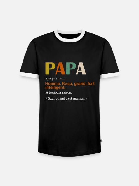 Mann Papa Definition - Männer Kontrast-T-Shirt - Schwarz/Weiß