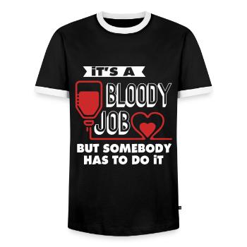 Phlebotomist Phlebotomist Is Bloody Job - Men's Ringer Shirt - black/white - Front - AI Model Female 172 light (172cm) & AI Model Male 178 light (178cm)