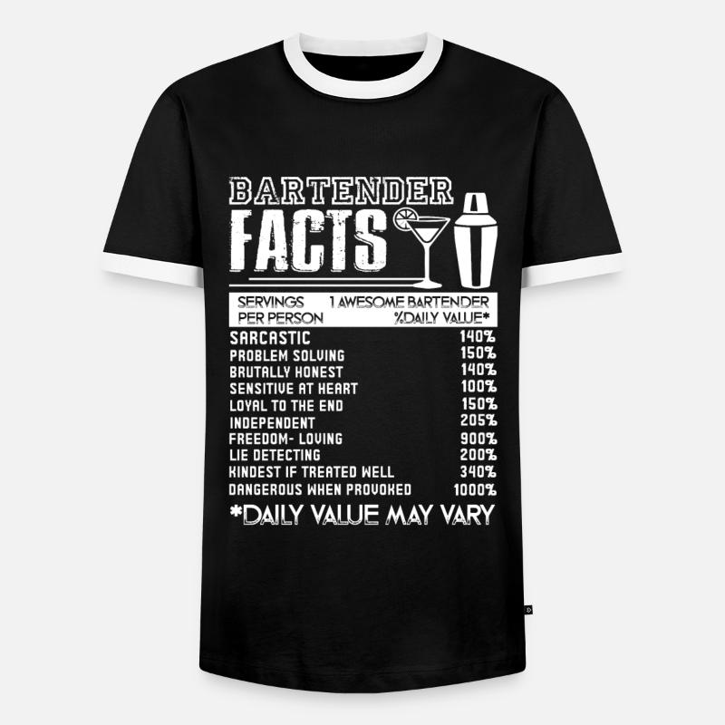 Bartender Bartender Facts - Men's Ringer Shirt - black/white