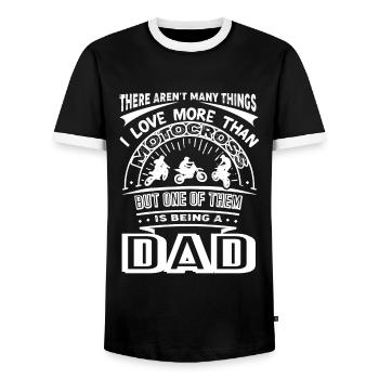 Motocross Motocross Dad - Men's Ringer Shirt - black/white - Front - AI Model Female 172 light (172cm) & AI Model Male 178 light (178cm)
