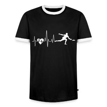 Ultimate Frisbee Ultimate Frisbee Heartbeat - T-shirt contrasté Homme - noir/blanc - Devant - AI Model Female 172 light (172cm) & AI Model Male 178 light (178cm)