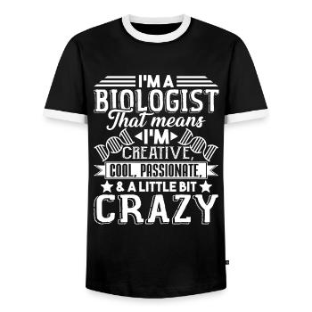 Biologist I'm A Cool Biologist - Men's Ringer Shirt - black/white - Front - AI Model Female 172 light (172cm) & AI Model Male 178 light (178cm)