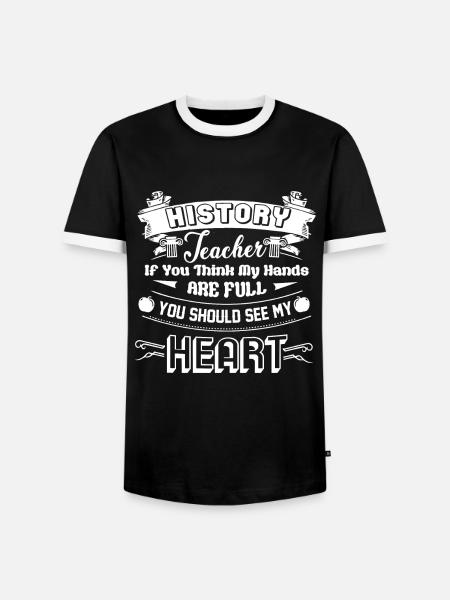 Geschichtslehrer Geschichtslehrer Volles Herz - Männer Kontrast-T-Shirt - Schwarz/Weiß