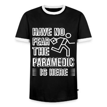 Paramedic Have No Fear Paramedic Is Here - Men's Ringer Shirt - black/white - Front - AI Model Female 172 light (172cm) & AI Model Male 178 light (178cm)