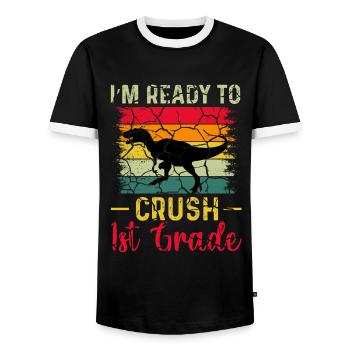 Je suis prêt à écraser les filles arc-en-ciel de 1ère année garçons - T-shirt contrasté Homme - noir/blanc - Devant - AI Model Female 172 light (172cm) & AI Model Male 178 light (178cm)