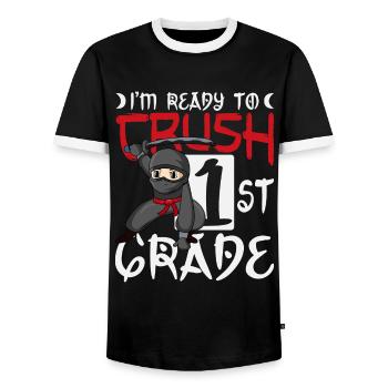 Je suis prêt à écraser les filles arc-en-ciel de 1ère année garçons - T-shirt contrasté Homme - noir/blanc - Devant - AI Model Female 172 light (172cm) & AI Model Male 178 light (178cm)