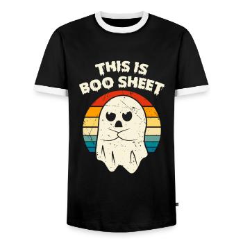 C’est Boo Sheet - T-shirt contrasté Homme - noir/blanc - Devant - AI Model Female 172 light (172cm) & AI Model Male 178 light (178cm)