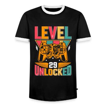 Level 29 Unlocked Awesome Since 1994 Funny Gamer - Men's Ringer Shirt - black/white - Front - AI Model Female 172 light (172cm) & AI Model Male 178 light (178cm)