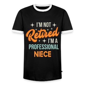 Je ne suis pas à la retraite Je suis n nièce professionnelle drôle - T-shirt contrasté Homme - noir/blanc - Devant - AI Model Female 172 light (172cm) & AI Model Male 178 light (178cm)