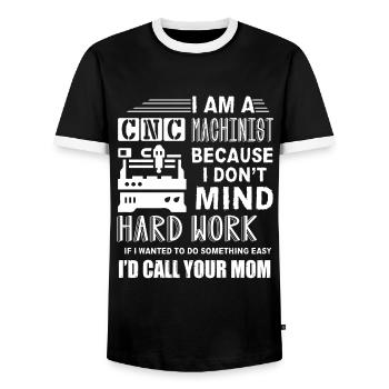 CNC Machinist I'm A CNC Machinist - Men's Ringer Shirt - black/white - Front - AI Model Female 172 light (172cm) & AI Model Male 178 light (178cm)