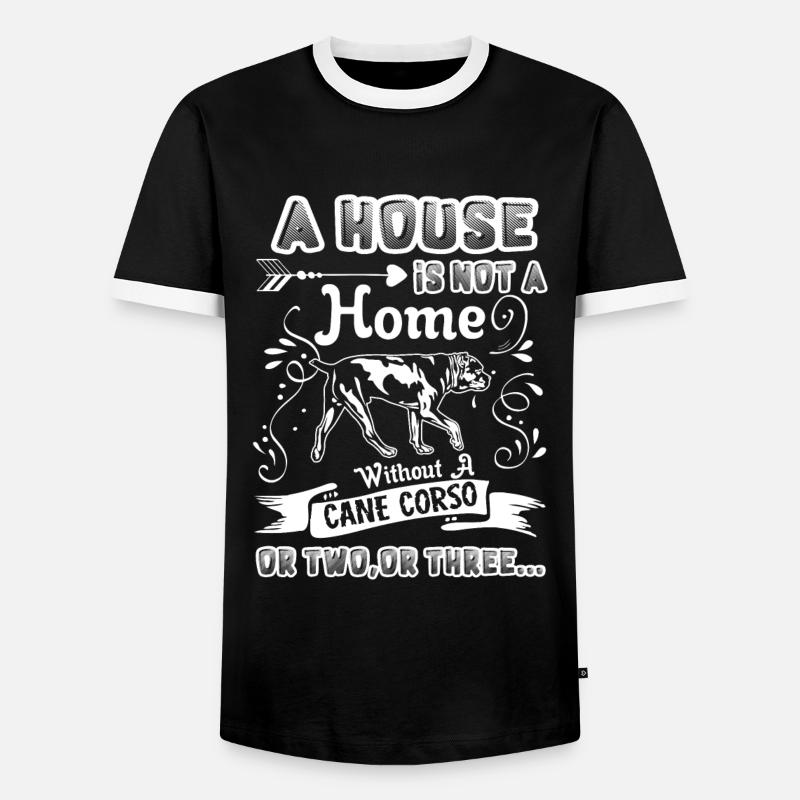 Cane Corso Home Without Cane Corso - Men's Ringer Shirt - black/white