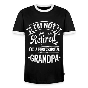 Father's Day I'm A Professional Grandpa - Men's Ringer Shirt - black/white - Front - AI Model Female 172 light (172cm) & AI Model Male 178 light (178cm)