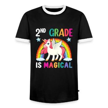 Zweite Klasse Rainbow Girls Jungen Lehrerteam 2. - Männer Kontrast-T-Shirt - Schwarz/Weiß - Vorne - AI Model Female 172 light (172cm) & AI Model Male 178 light (178cm)