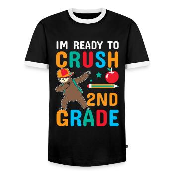 Zweite Klasse Rainbow Girls Jungen Lehrerteam 2. - Männer Kontrast-T-Shirt - Schwarz/Weiß - Vorne - AI Model Female 172 light (172cm) & AI Model Male 178 light (178cm)