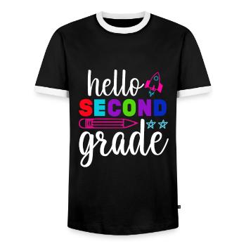 Zweite Klasse Rainbow Girls Jungen Lehrerteam 2. - Männer Kontrast-T-Shirt - Schwarz/Weiß - Vorne - AI Model Female 172 light (172cm) & AI Model Male 178 light (178cm)