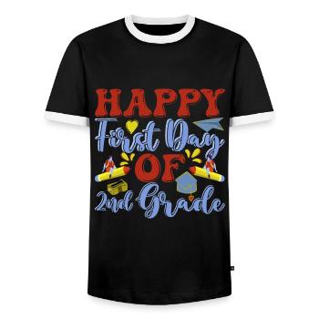 Zweite Klasse Rainbow Girls Jungen Lehrerteam 2. - Männer Kontrast-T-Shirt - Schwarz/Weiß - Vorne - AI Model Female 172 light (172cm) & AI Model Male 178 light (178cm)