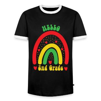 Zweite Klasse Rainbow Girls Jungen Lehrerteam 2. - Männer Kontrast-T-Shirt - Schwarz/Weiß - Vorne - AI Model Female 172 light (172cm) & AI Model Male 178 light (178cm)