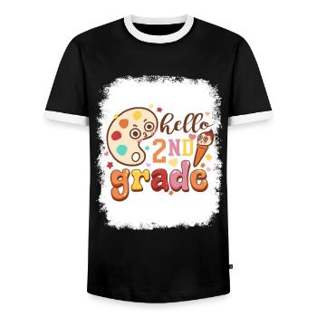 Zweite Klasse Rainbow Girls Jungen Lehrerteam 2. - Männer Kontrast-T-Shirt - Schwarz/Weiß - Vorne - AI Model Female 172 light (172cm) & AI Model Male 178 light (178cm)