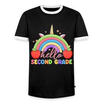 Zweite Klasse Rainbow Girls Jungen Lehrerteam 2. - Männer Kontrast-T-Shirt - Schwarz/Weiß - Vorne - AI Model Female 172 light (172cm) & AI Model Male 178 light (178cm)
