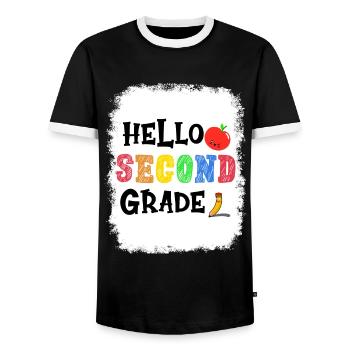 Zweite Klasse Rainbow Girls Jungen Lehrerteam 2. - Männer Kontrast-T-Shirt - Schwarz/Weiß - Vorne - AI Model Female 172 light (172cm) & AI Model Male 178 light (178cm)