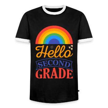 Zweite Klasse Rainbow Girls Jungen Lehrerteam 2. - Männer Kontrast-T-Shirt - Schwarz/Weiß - Vorne - AI Model Female 172 light (172cm) & AI Model Male 178 light (178cm)