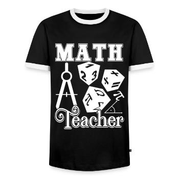 Proud To Be A Math Teacher - Men's Ringer Shirt - black/white - Front - AI Model Female 172 light (172cm) & AI Model Male 178 light (178cm)