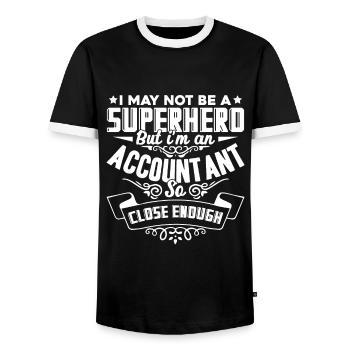 Accountant I'm An Accountant So Close Enough - Men's Ringer Shirt - black/white - Front - AI Model Female 172 light (172cm) & AI Model Male 178 light (178cm)