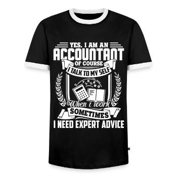 Accountant I'm An Accountant - Men's Ringer Shirt - black/white - Front - AI Model Female 172 light (172cm) & AI Model Male 178 light (178cm)