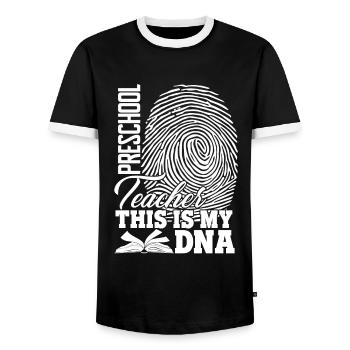 Preschool Teacher Preschool Teacher Is My DNA - Men's Ringer Shirt - black/white - Front - AI Model Female 172 light (172cm) & AI Model Male 178 light (178cm)