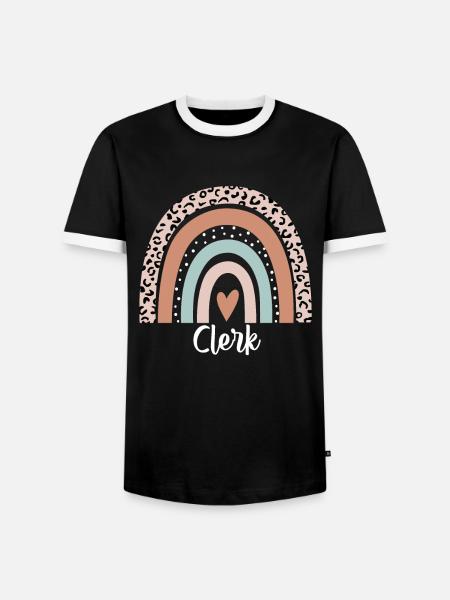 Verkäufer-Regenbogen-Leopard-lustige Verkäufer-Anerkennung - Männer Kontrast-T-Shirt - Schwarz/Weiß