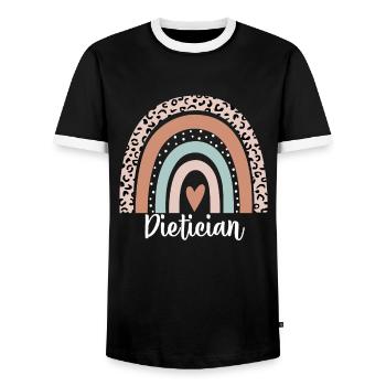 Diététicien Rainbow Leopard Diététicien drôle - T-shirt contrasté Homme - noir/blanc - Devant - AI Model Female 172 light (172cm) & AI Model Male 178 light (178cm)
